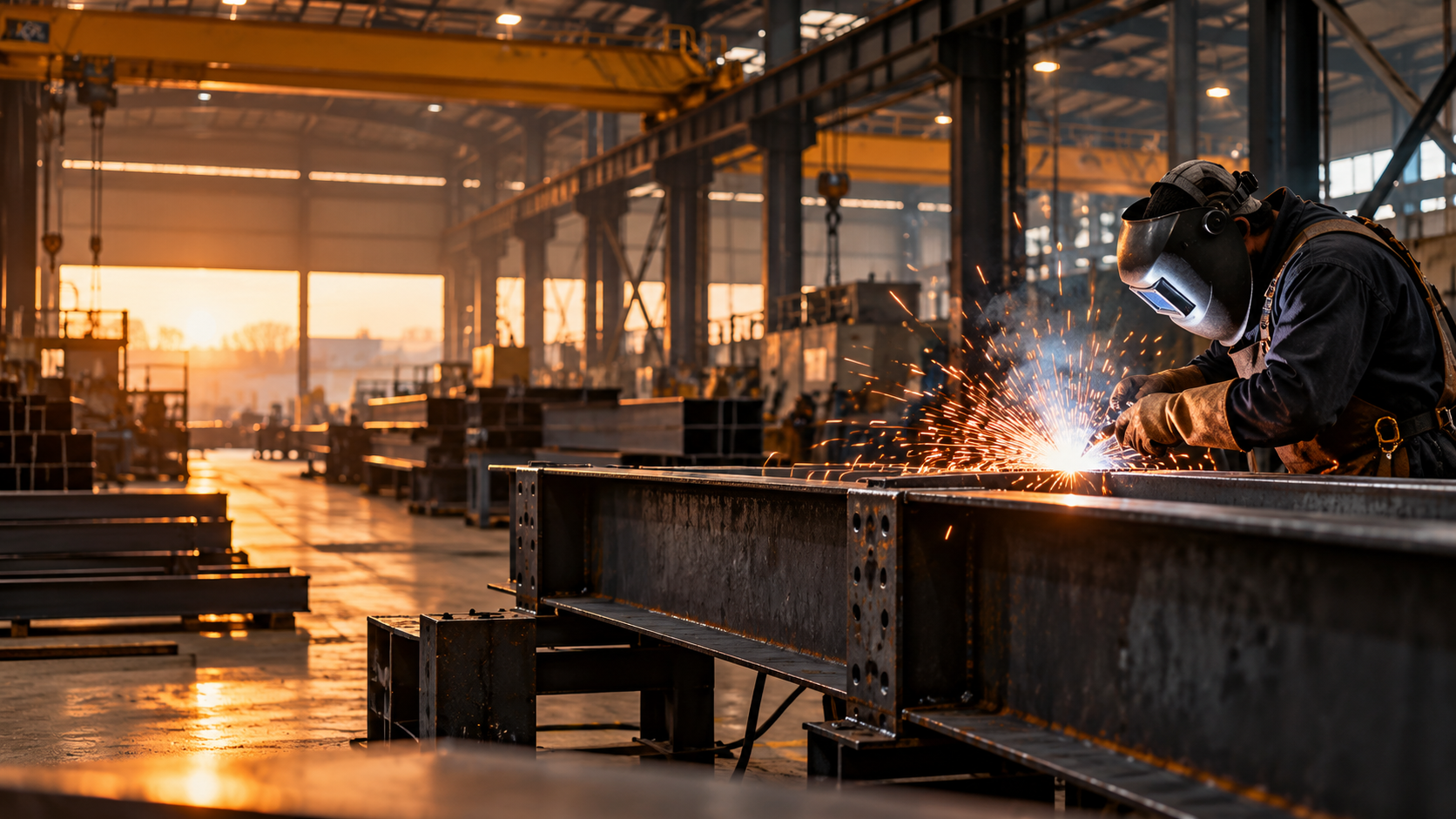 Trabalho de acabamento em metal com ferramenta e faíscas